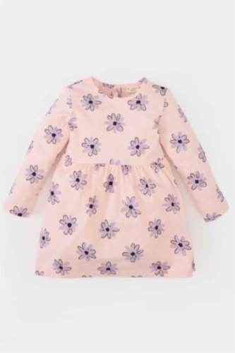 Robe fleurie à manches longues pour bébé fille