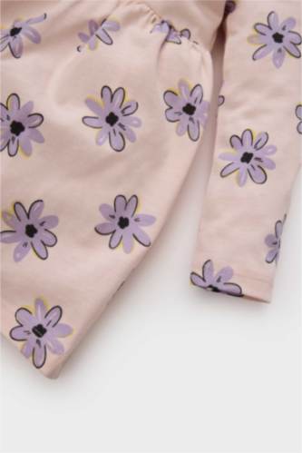 Robe fleurie à manches longues pour bébé fille