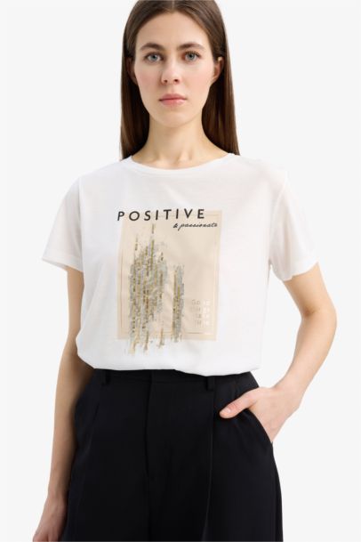 Regular Fit Crew Neck Printed T-Shirt