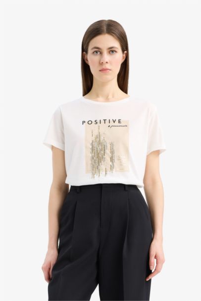 Regular Fit Crew Neck Printed T-Shirt