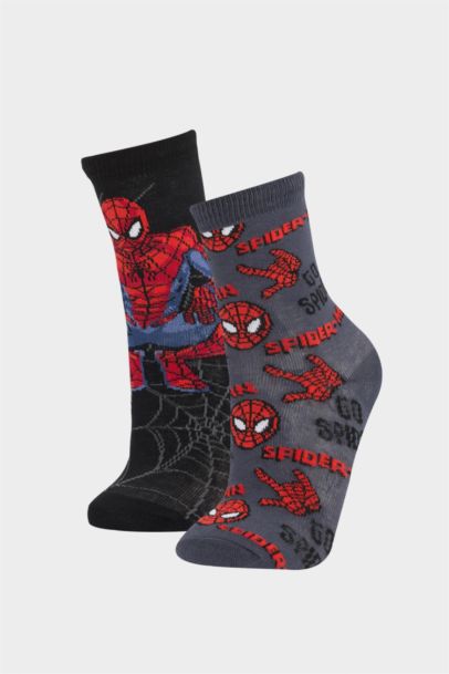 Boy Marvel Spiderman 2 Piece Cotton Long Socks