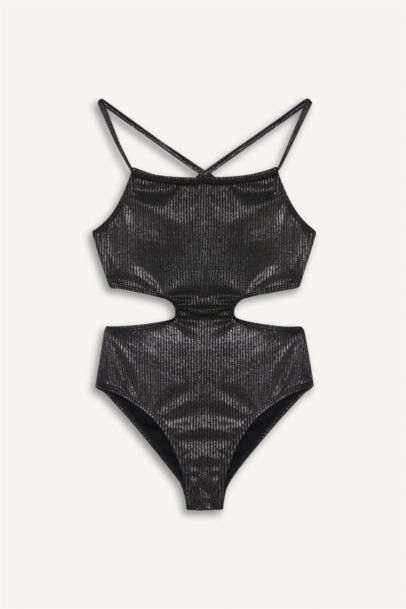 Parlak Kumaş Mayo Kız Çocuk