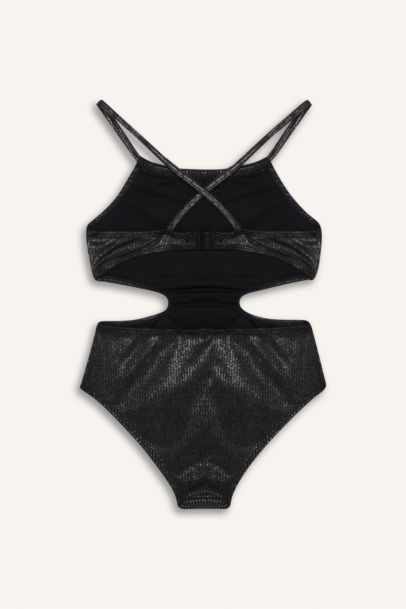 Parlak Kumaş Mayo Kız Çocuk