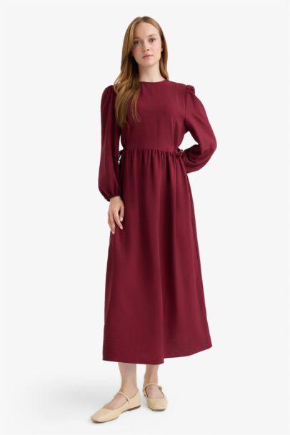 Robe longue à manches longues en tissu aérobin Coupe régulière