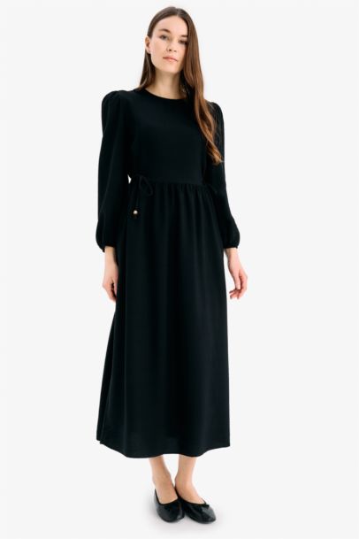 Regular Fit Crew Neck Basic Aerobin Maxi Dress