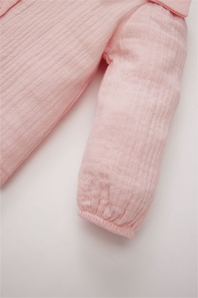 قميص بنات كم طويل من موسلين بقصة عادية