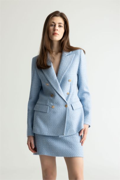 Veste Blazer en tweed à coupe régulière