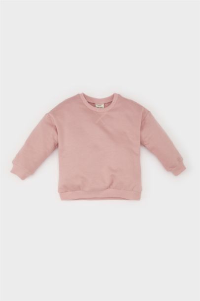 سويت شيرت قصة عادية برقبة مستديرة للبيبي بنت