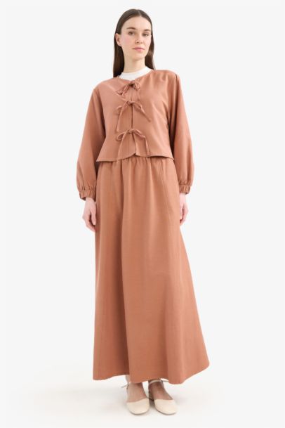 Relax Fit Long Sleeve Linen Tunic