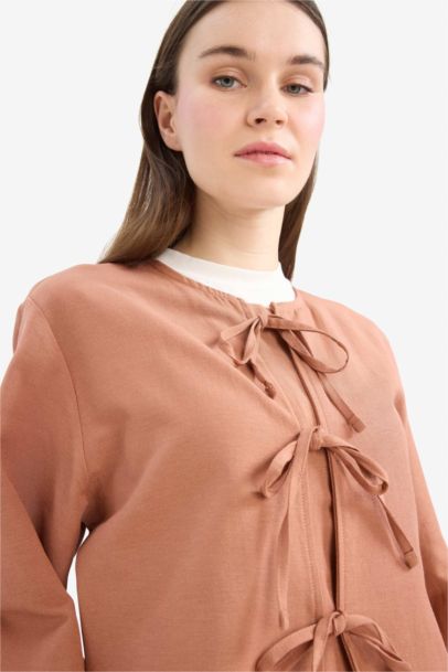 Relax Fit Long Sleeve Linen Tunic