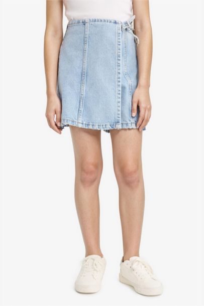 Girl Cotton Denim Skort