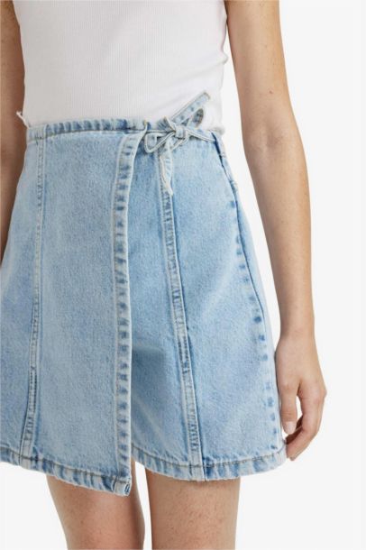 Girl Cotton Denim Skort