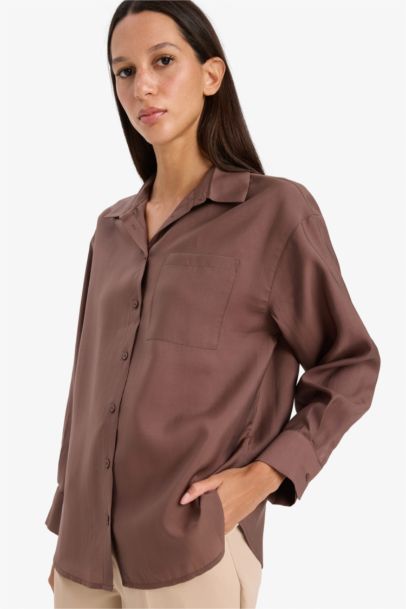 Oversize Fit Modal Long Sleeve Shirt