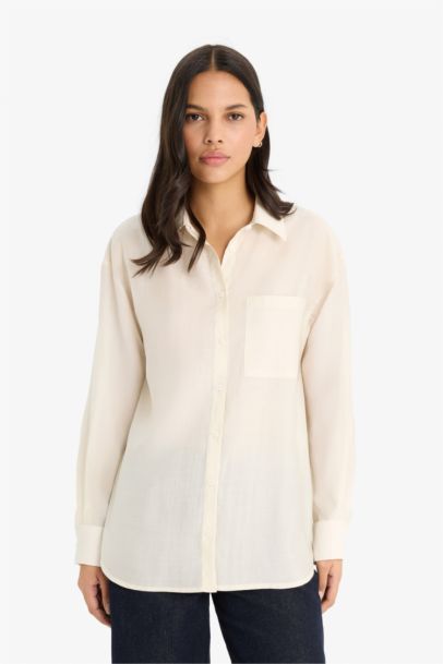 Oversize Fit Modal Long Sleeve Shirt