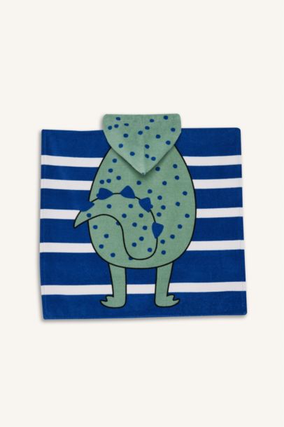 Boy Patterned Cotton Poncho Towel
