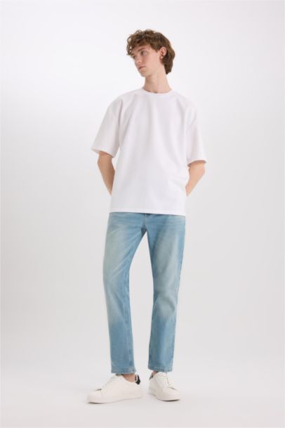 بنطلون جينز سيرجيو قصة عادية بخصر عادي أخضر فاتح