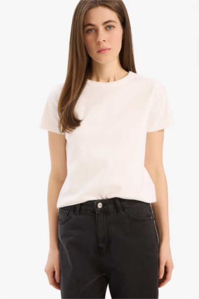 Regular Fit Crew Neck Basic Short Sleeve T-Shirt