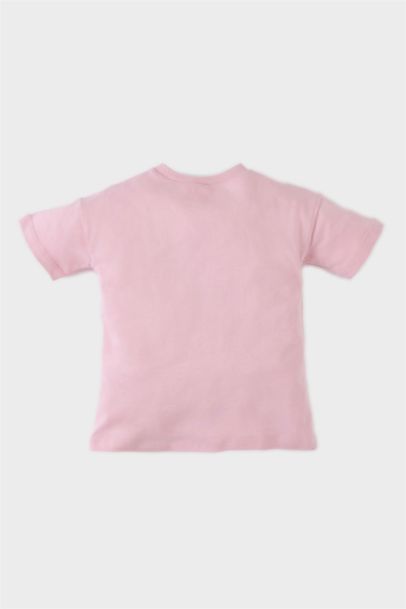 T-shirt à col rond avec papillon pour bébé fille