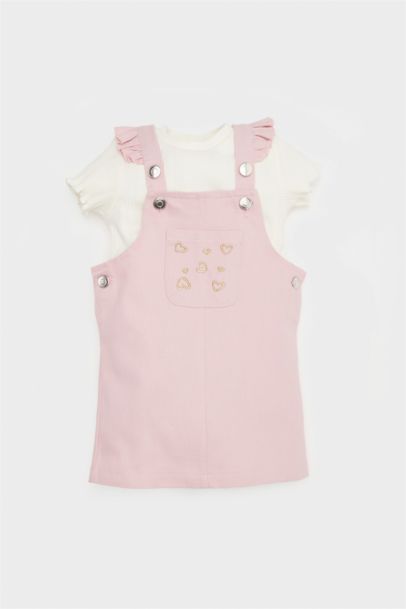 Baby Girl T-Shirt Overall Dress 2 Piece Set