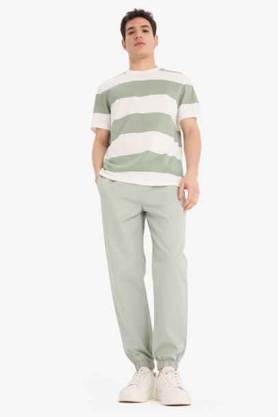 Cotton Regular Fit Crew Neck Striped T-Shirt