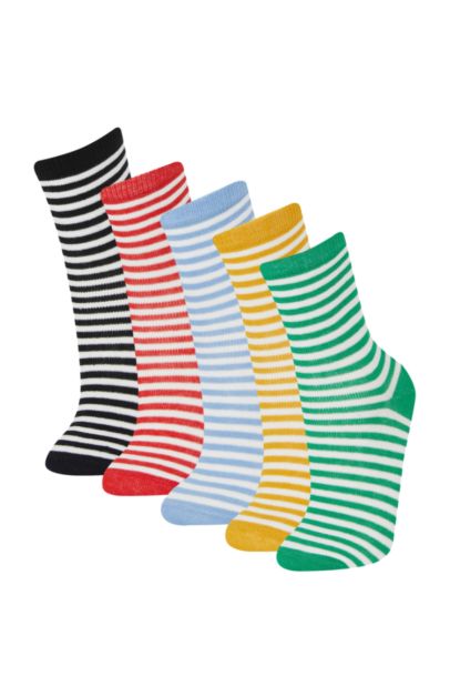 Boy 5 Piece Cotton Long Socks