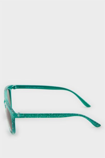 Boy Turquoise Plastic Frame Blue Glass UV Sunglasses