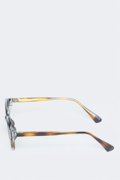 Woman Round Black Plastic Frame Black Lens Sunglasses