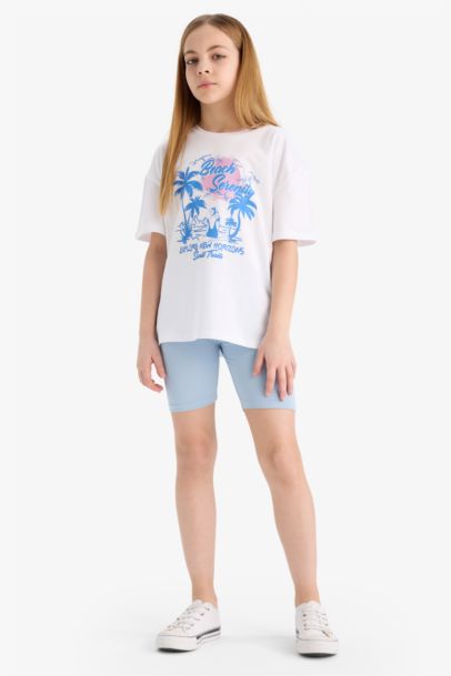 Ensemble T-shirt imprimé et Short leggings pour fille