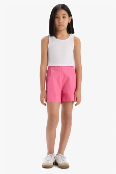 طقم ديباردور بنات مضلع برقبة مستديرة و شورت - قطعتين