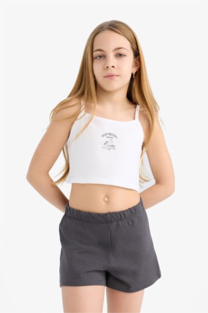 Girl Printed Tank Top Shorts 2 Piece Set