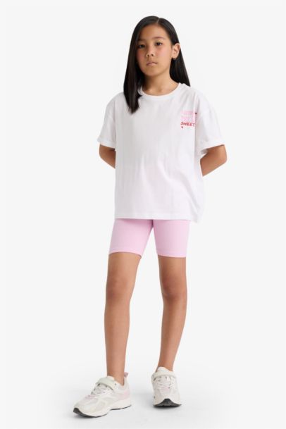 Girl Biker Corduroy Leggings