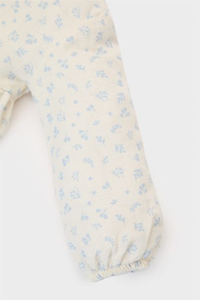 Baby Girl Floral Muslin Blouse Trousers 2 Piece Set