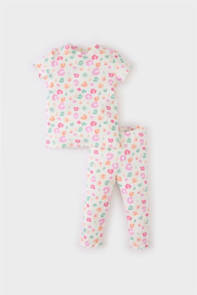 Baby Girl Leopard Patterned Corduroy Camisole 2 Piece Set