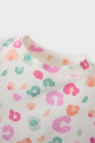 Baby Girl Leopard Patterned Corduroy Camisole 2 Piece Set