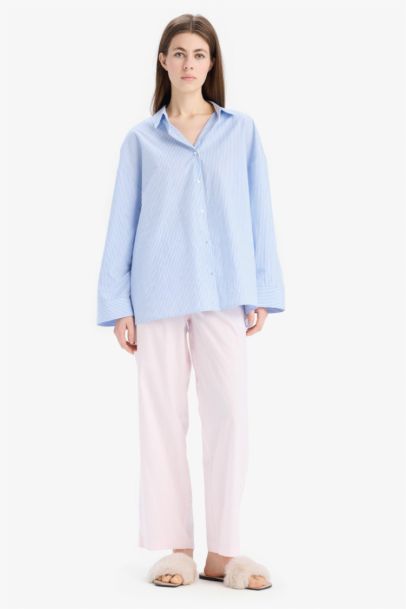 Fall in Love Long Poplin Pajama Bottoms