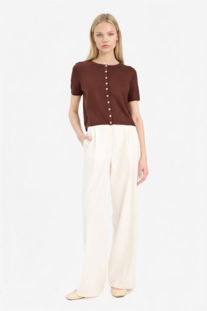 Cardigan à col rond Coupe régulière