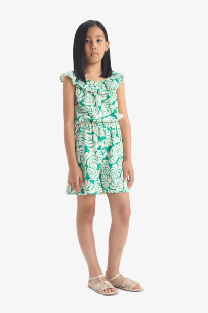 Girl Patterned Sleeveless Jumpsuit