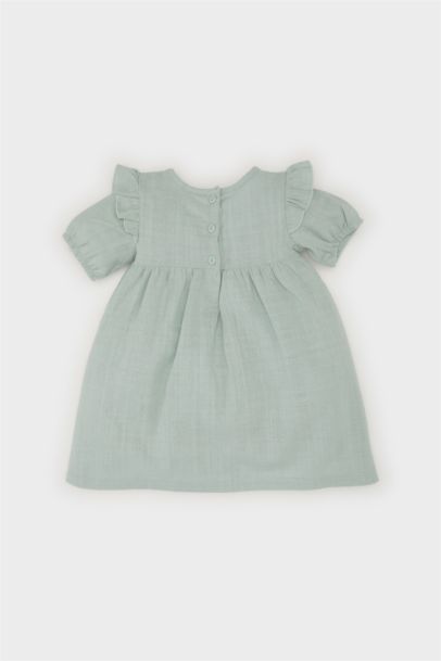 Baby Girl Short Sleeve Flare Poplin Dress