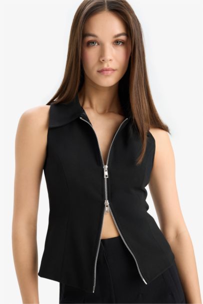 Gilet à col polo avec fermeture zip Afra x DeFacto