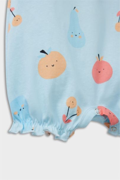 Girl Newborn Fruit Printed Cotton Jumpsuit