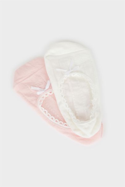 جوارب فلات قطن بناتي - قطعتين