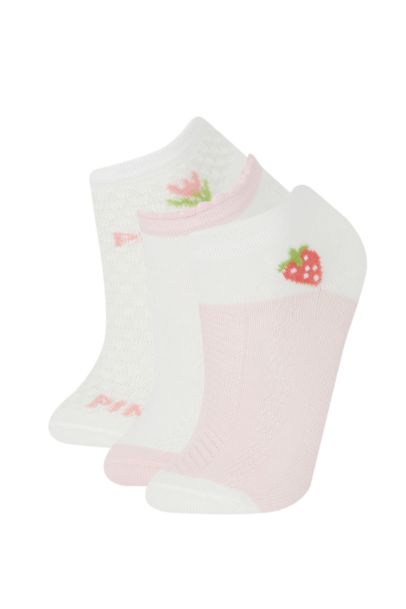 Kız Çocuk 3'lü Pamuklu Patik Çorap