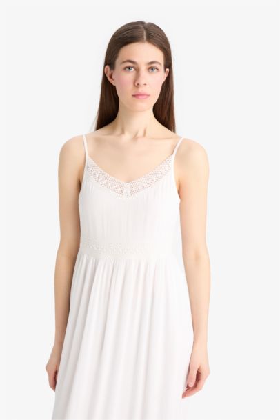 فستان ميدي قطن كت بقصة A بياخة V