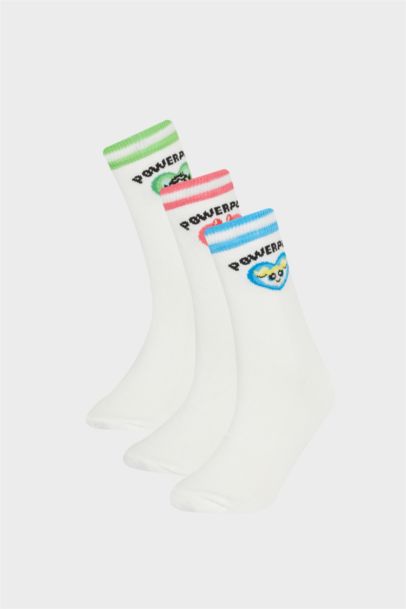 Girl PowerPuff Girls Licensed 3 piece Long sock