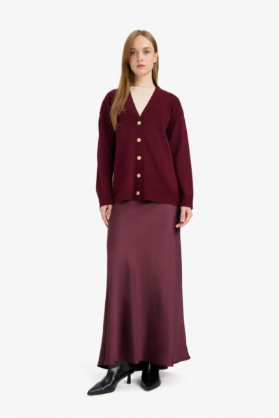 Cardigan en maille à col V et boutons Coupe décontractée