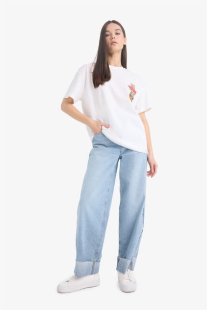 Star Wars-Mandalorian Oversize Fit Back Printed T-Shirt