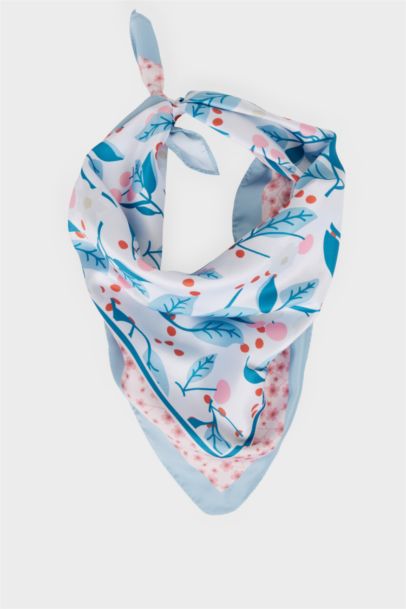 Foulard en satin à motif pour femme