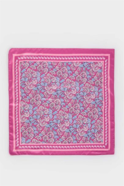 Kadın Desenli Saten Fular