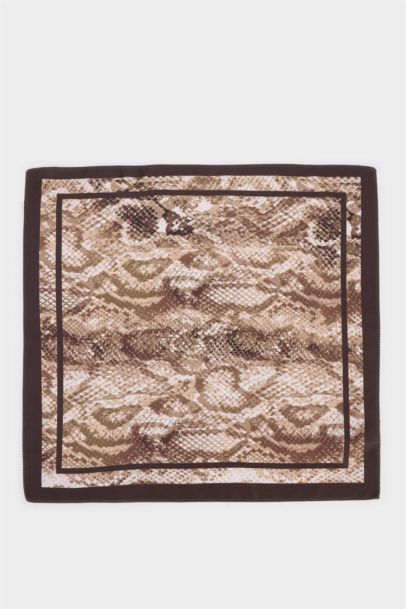 Kadın Desenli Saten Fular