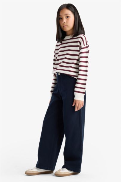 Girl Wide Leg Cotton Trousers
